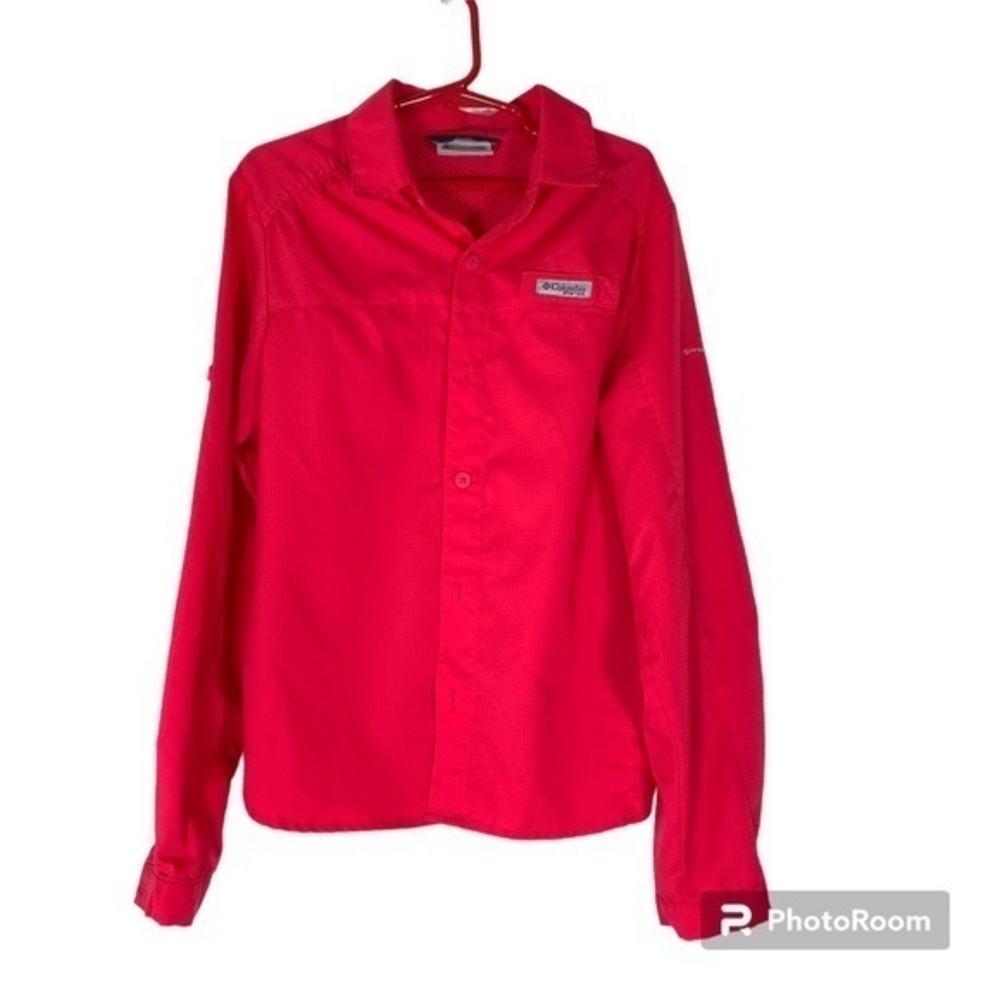 COLUMBIA PFG Pink Button Up Shirt S (8)